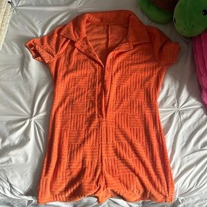 Orange body suit